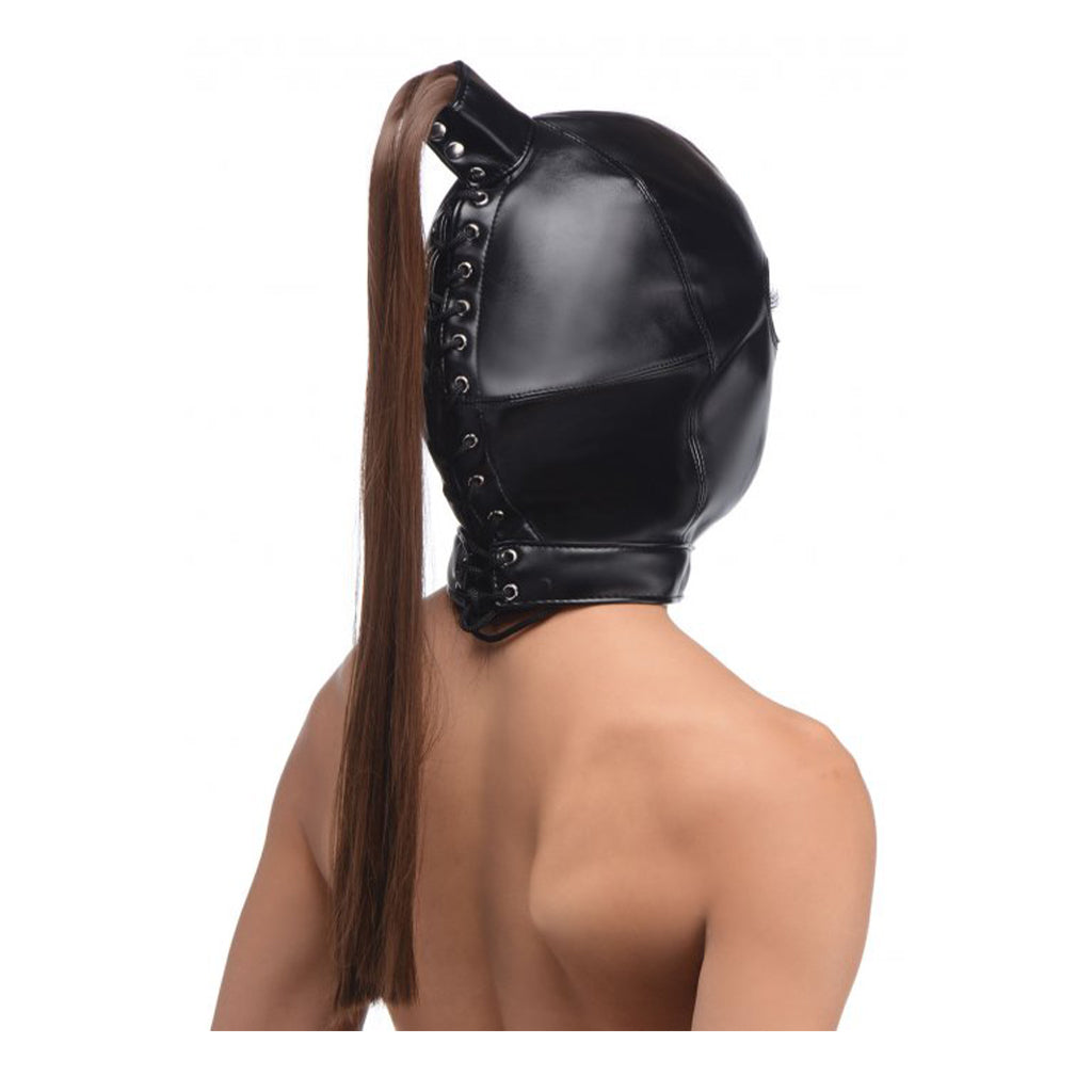 Strict Ponytail Bondage Hood
