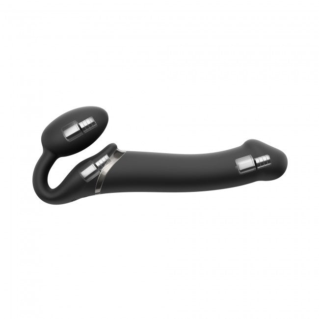 STRAP-ON-ME VIBRATING BENDABLE STRAPLESS DILDO BLACK