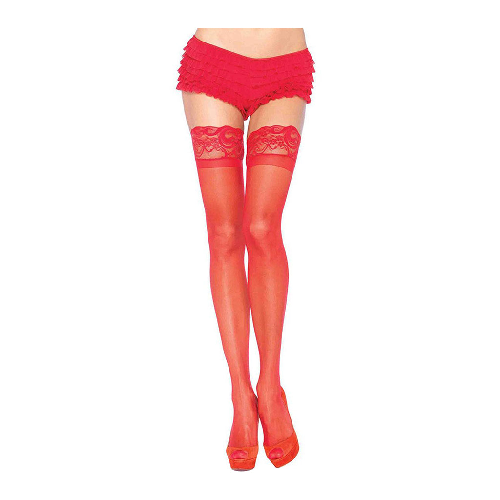 Leg Avenue Nora Sheer Thigh Highs with Lace Top