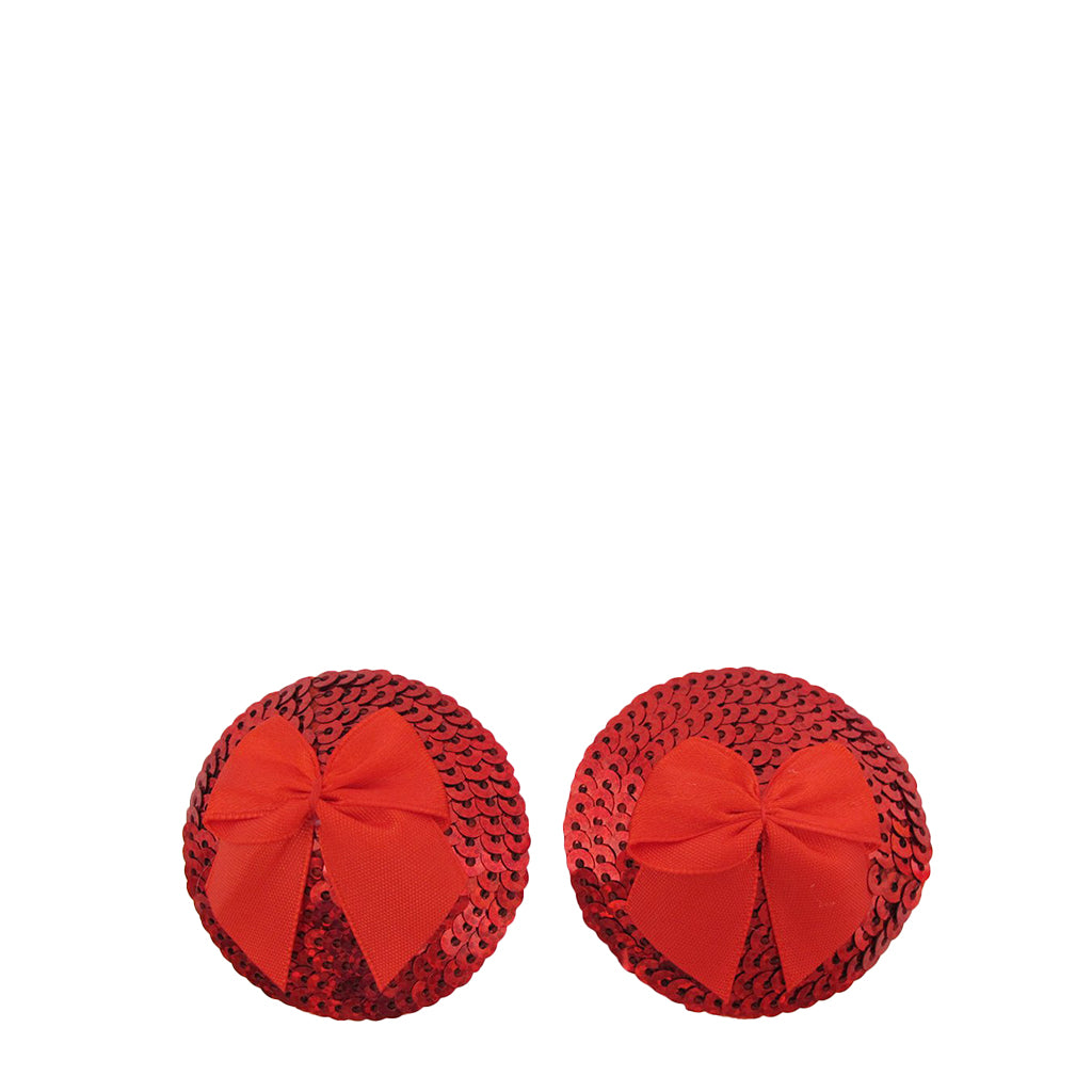 Round Sequin Nipple Pasties with Bows