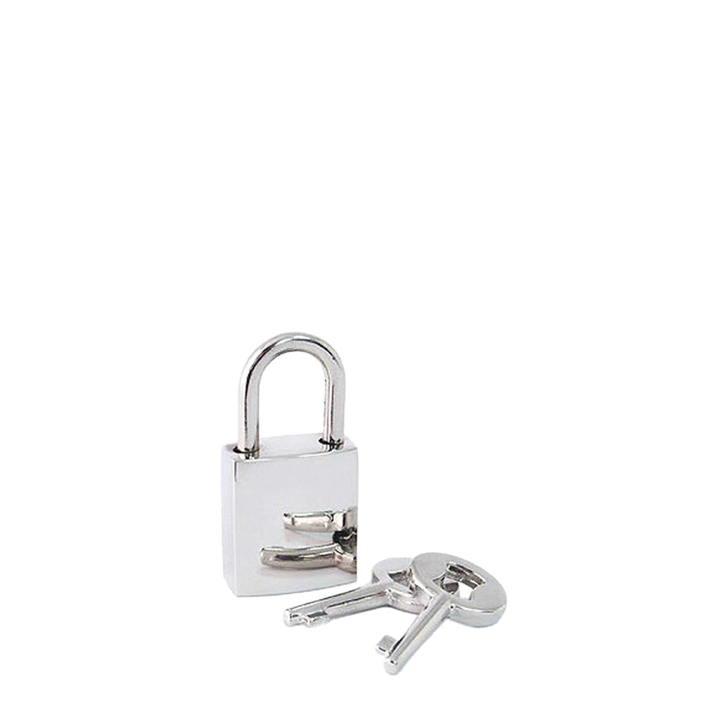 Sax Leather Chrome Padlock Small