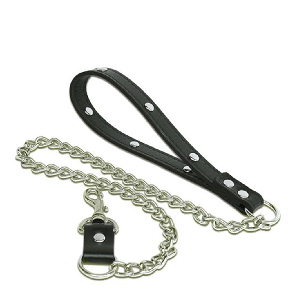 Wild Hide Studded Leash with Chain